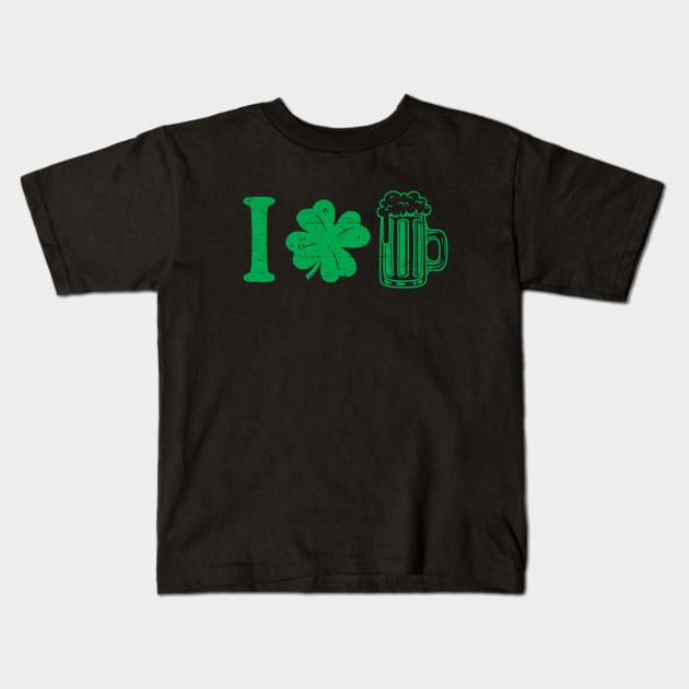 I Clover Beer Kids T-Shirt by Roufxis